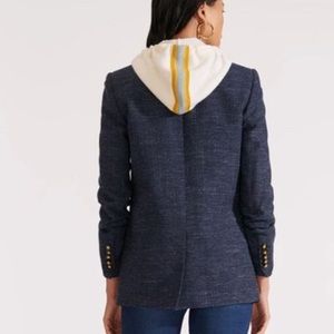 Veronica Beard Adena Cashmere hoodie Dickey with yellow / blue stripe, 00-14 EUC